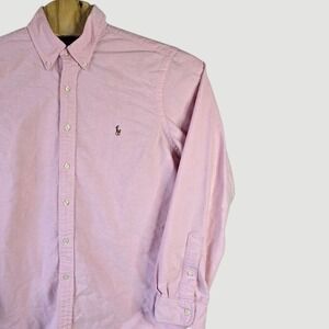 Ralph Lauren Men Pink Oxford Button Down Shirt Polo Pony Logo Size 16